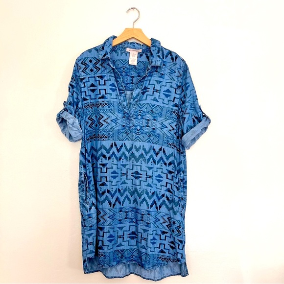 Philosophy Pullover Denim Tunic Shirt/Dress Aztec Blue - Picture 1 of 10